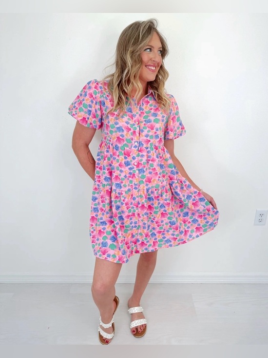 Sewn + Seen Dresses & Skirts - NWT SULLIVAN SEASHELL PRINT SHIRT DRESS